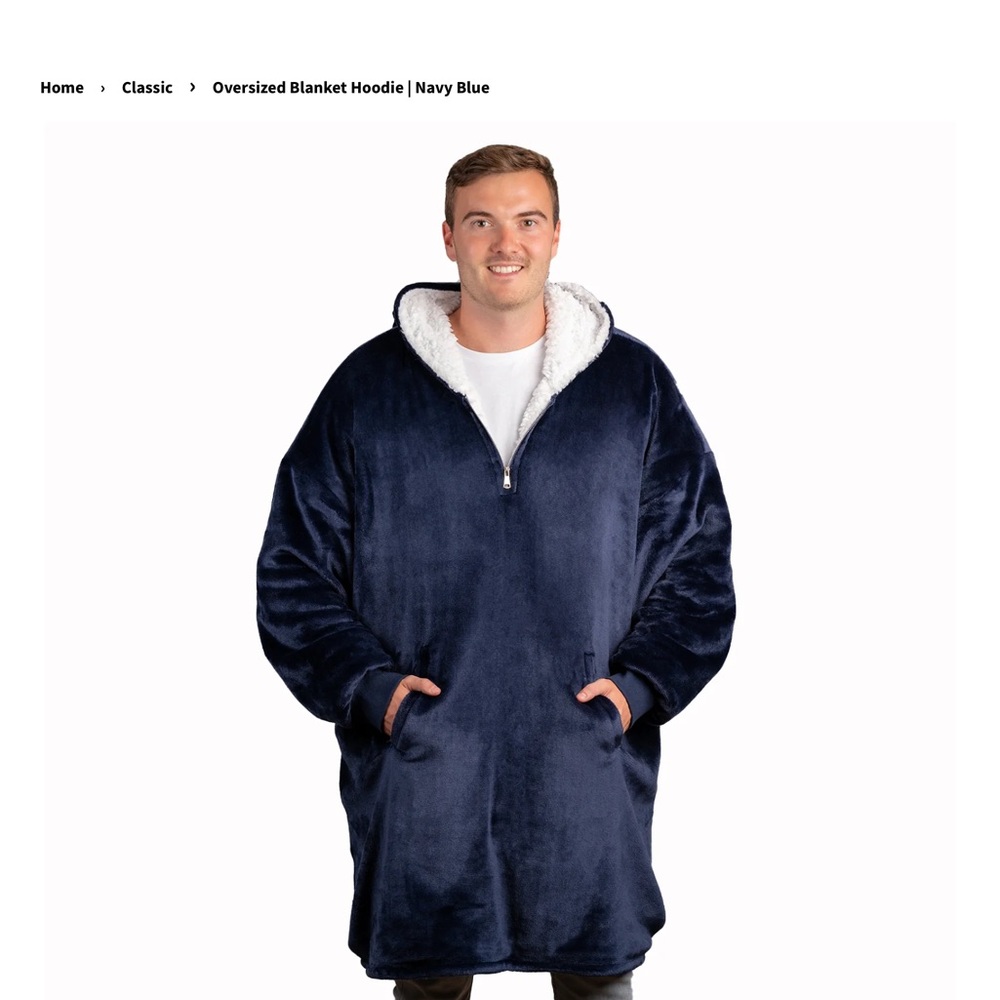 Big Softy Oversized Navy Blue Blanket Hoodie-LIKE NEW/NEVER WORN